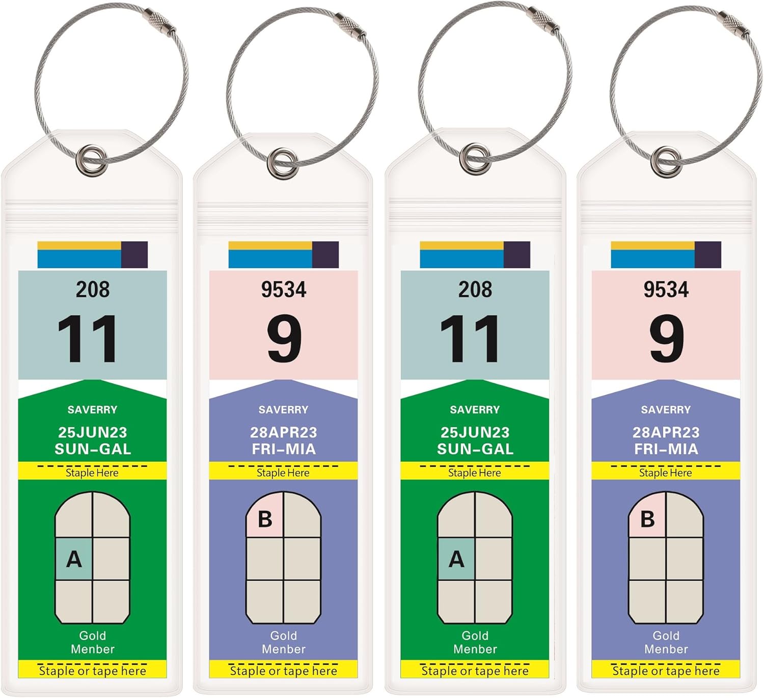 SAVERRY 4 Packs Cruise Luggage Tags Clear Luggage Tag