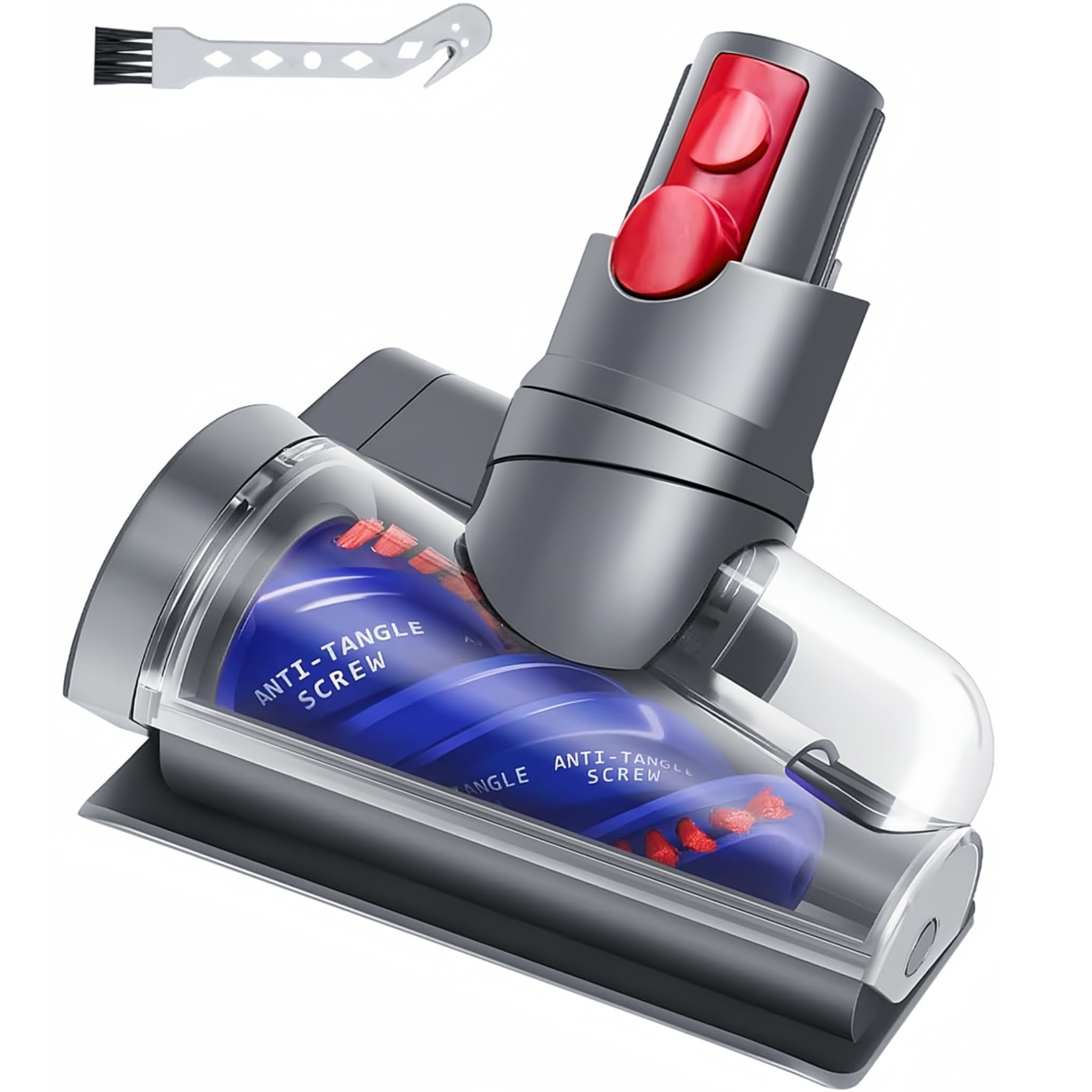 Anti-Tangle Mini Motorised Tool for Dyson V15 V11 V10 V8 V7 SV14 SV12 - Hair Screw Brush Head Attachment for Pet Hair, Mattress, Stairs, Car Upholstery - Vacuum Cleaner Accessories Replacement Parts