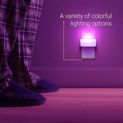 Miniatura 3 de Koda Luz nocturna LED que cambia de color (paquete de 4) – Enchufa a la pared, regulable, luces LED de bajo consumo con sensor de atardecer a