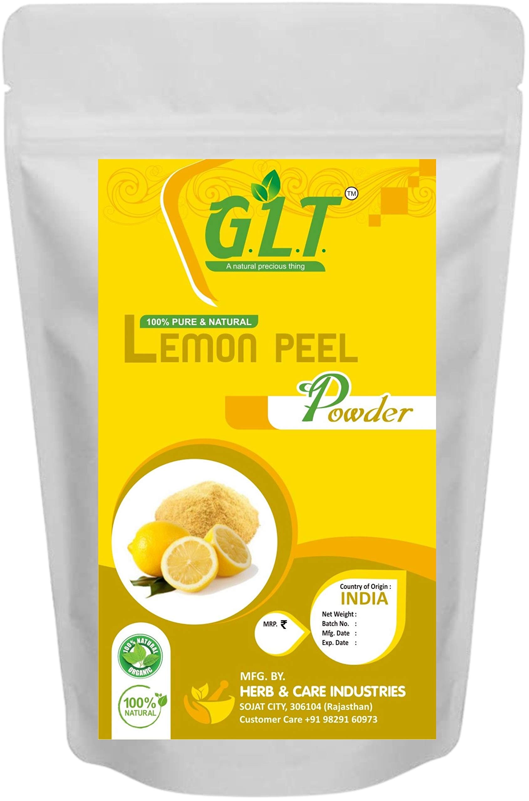 G.L.T. Powder For Face Pack Natural Products (Lemon Peel powder, 200gm)