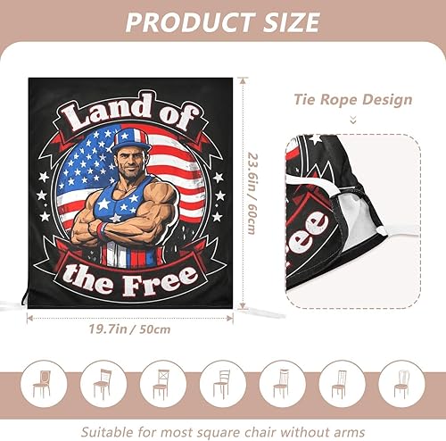 Miniatura 3 de 4th of July Independence Day Land of Free Decorative Covers for Chairs for Ceremony Anti-Dust Parson Chair Covers forro para sillas de comedor 6