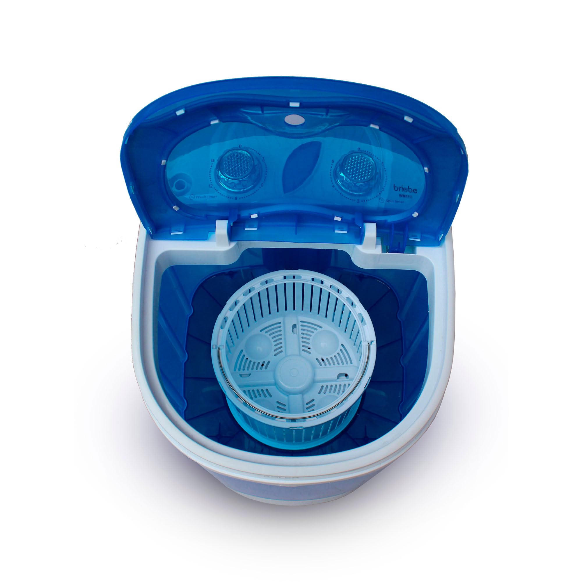Briebe Camp Mini Lavatrice Portatile Con Centrifuga, Campeggio, Capacità Abbigliamento 3Kg, Ideale Viaggi e Camper, Carico Superiore, Basso Consumo Acqua ed Energia, WM1111