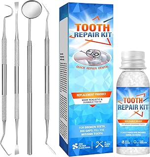 Tooth Repair Kit, Temporary Solution for Missing & Broken Teeth, Easy-to-Use for Men & Women, Moldable Teeth Replacement Kit Restore Your Smile, 30mL