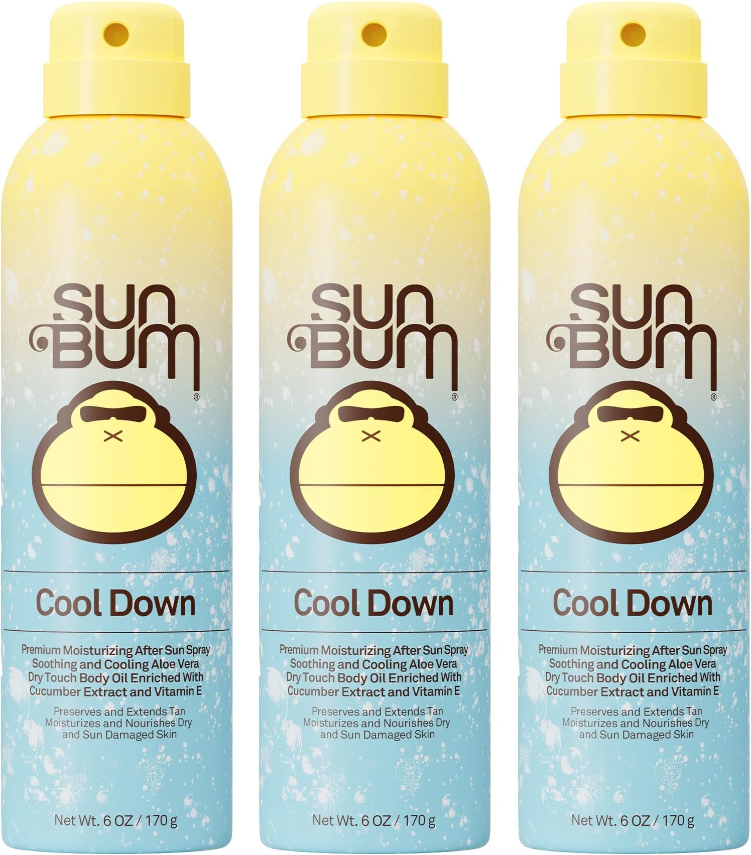 Cool Down Aloe Vera Spray - Vegan After Sun Care to Soothe and Hydrate Sunburn - 6 oz (3 pack)