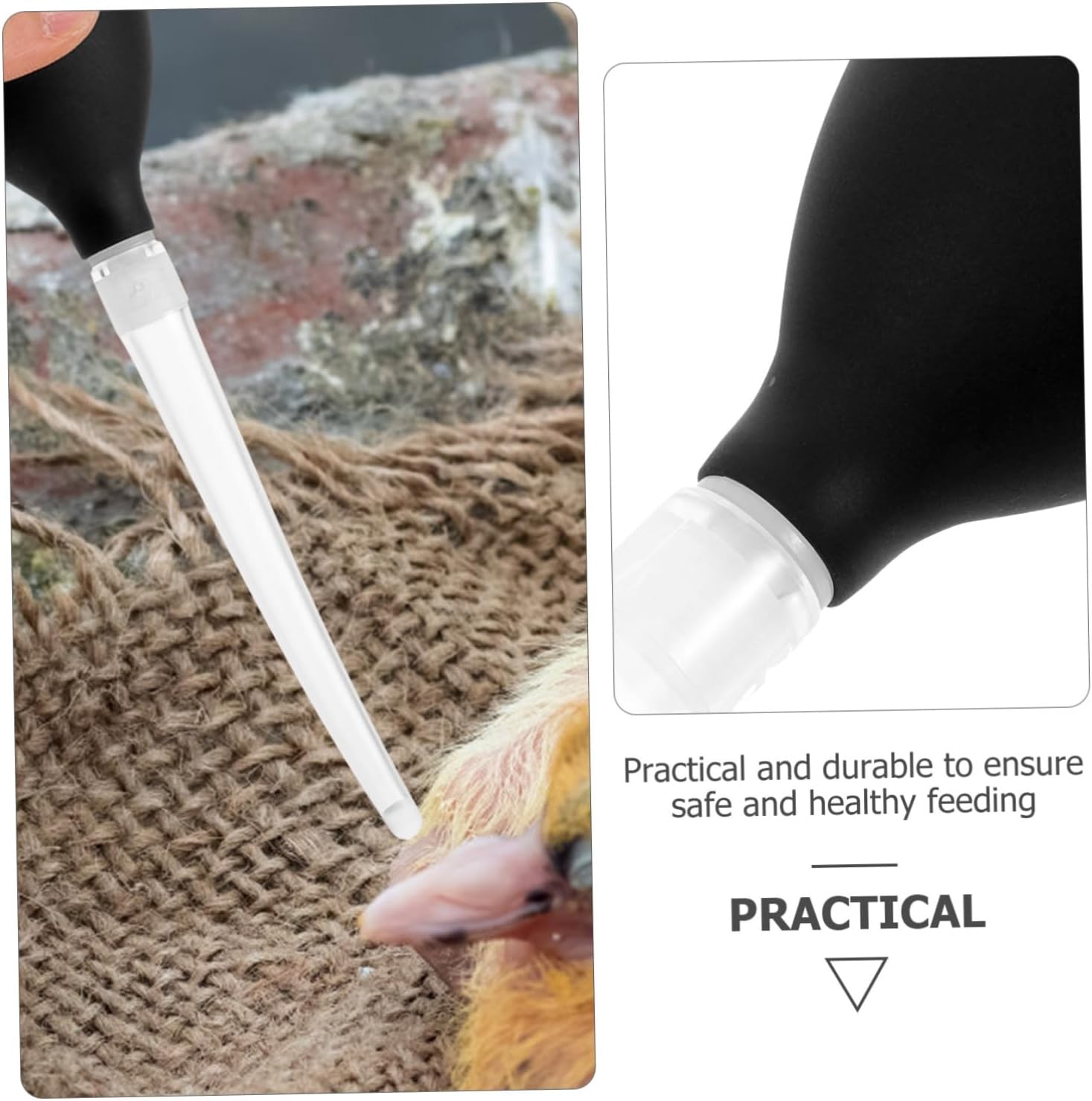 Pigeon Weaning Feeder Portable Nursing Dropper, Lightweight Black Silicone image 4