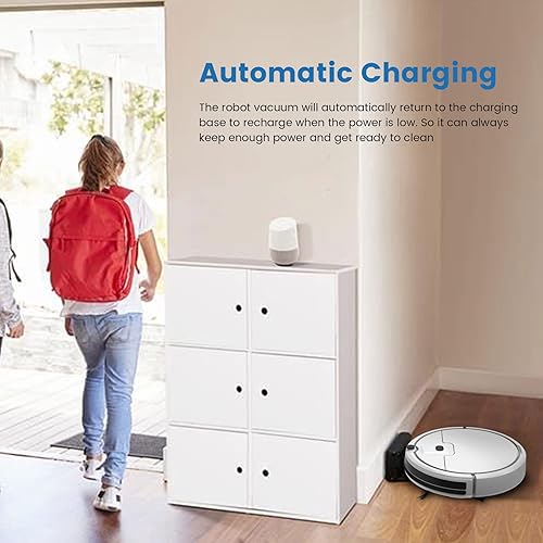 Miniatura 3 de Aspirador robot, aspiradoras automáticas de robot, potente aspiradoras robóticas de succión autoservicio, aspiradora robot delgada ideal para suelos