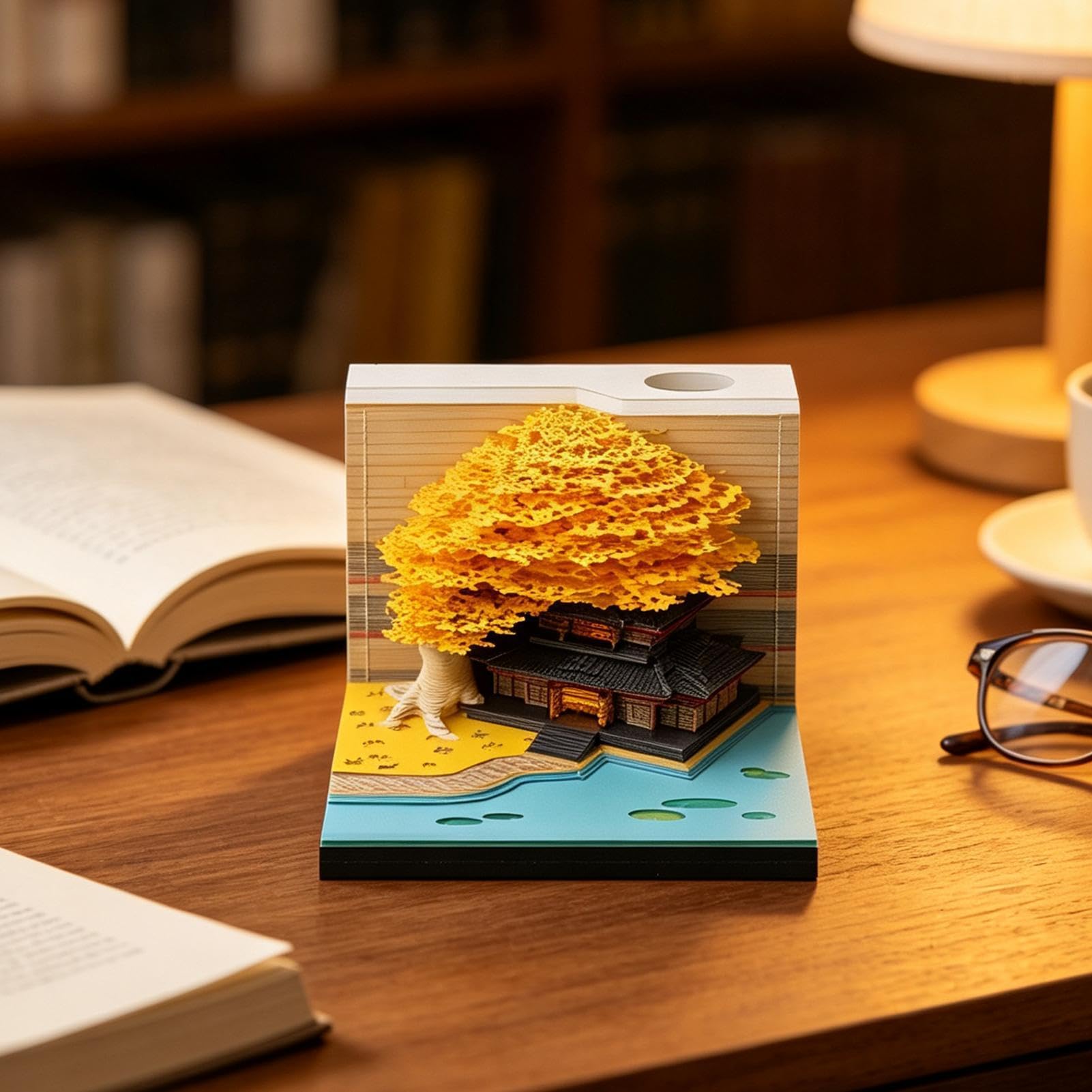 Kalendarz 3D na 2027 biurko 3D rzeźbienie LED zegar blok memo 2027 | Interaktywny kalendarz dekoracja na regał na książki domowe biuro szkoła akademik mieszkanie sypialnia salon