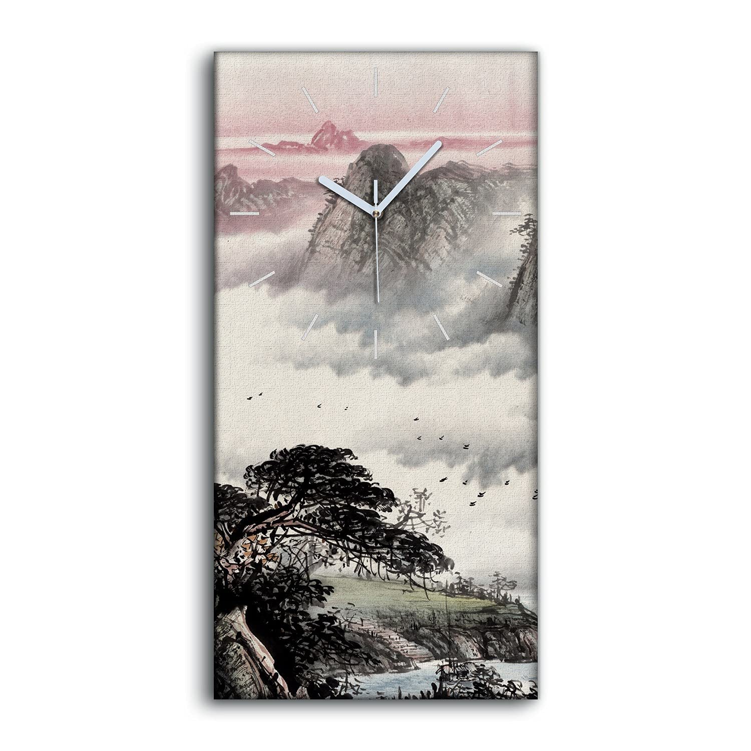 Horloge sur Toile Sans Tic-Tac - Mains Blanches et Design Silencieux pour Chambre