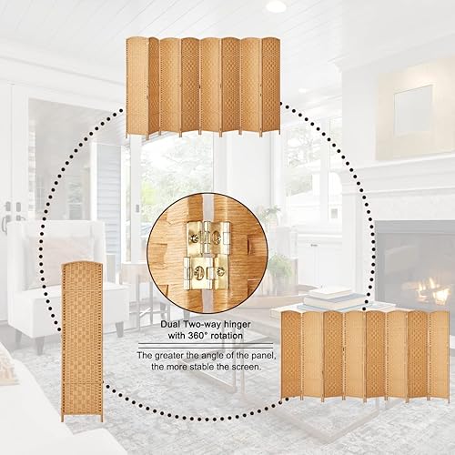 Miniatura 4 de Rose Home Fashion Divisor de habitación, separadores de habitación de 6 pies de alto y pantallas de privacidad plegables, pantalla de privacidad de
