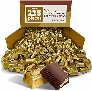 Dark Chocolate Almond Candy Nuggets Bulk Bag - 5 lb (Approx. 225 pieces)