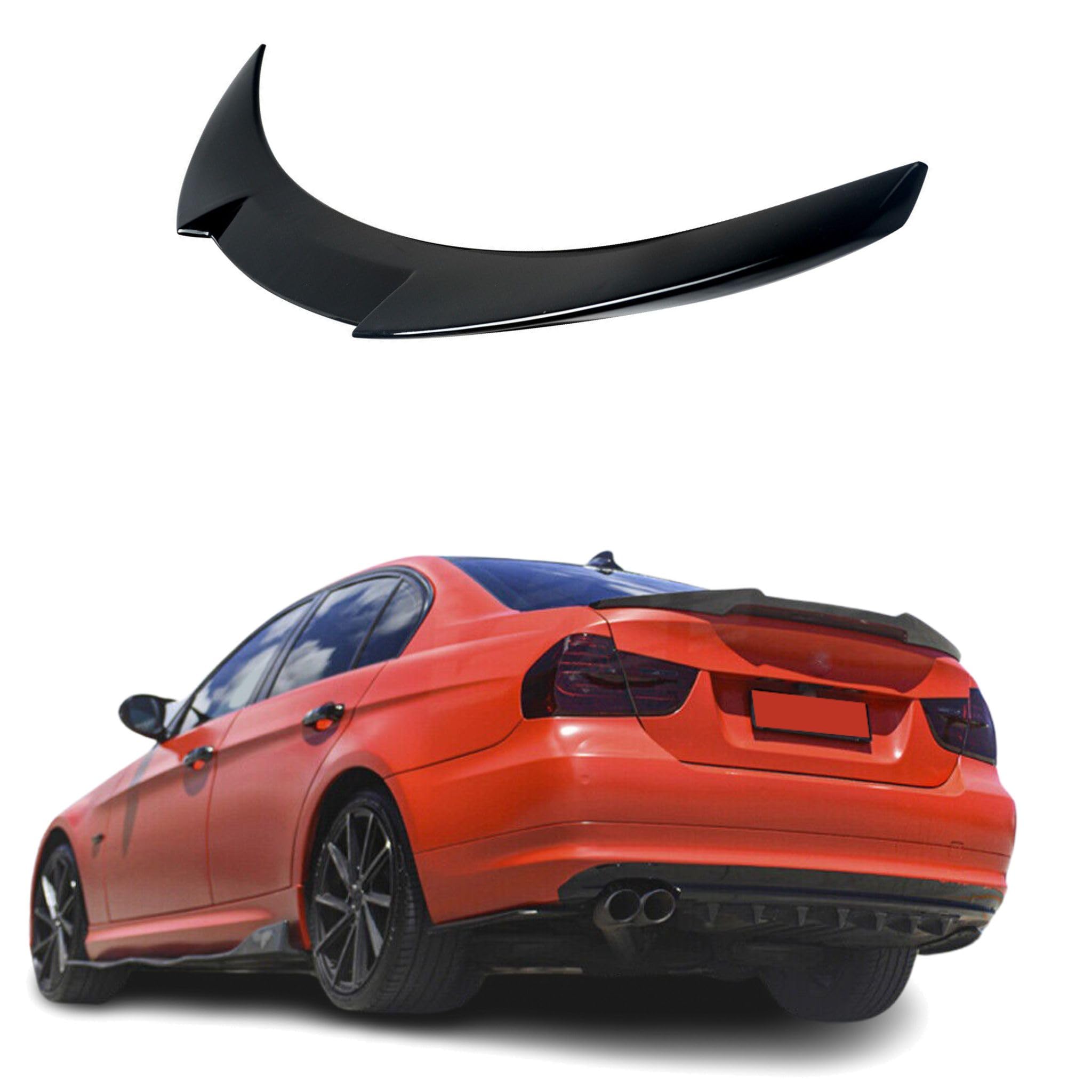 SPOILER ARRIÈRE POUR BMW SÉRIE 3 E90 – Becquet Aérodynamique Noir Saphir 475 – Design High Kick, En ABS, Montage Sans Perçage