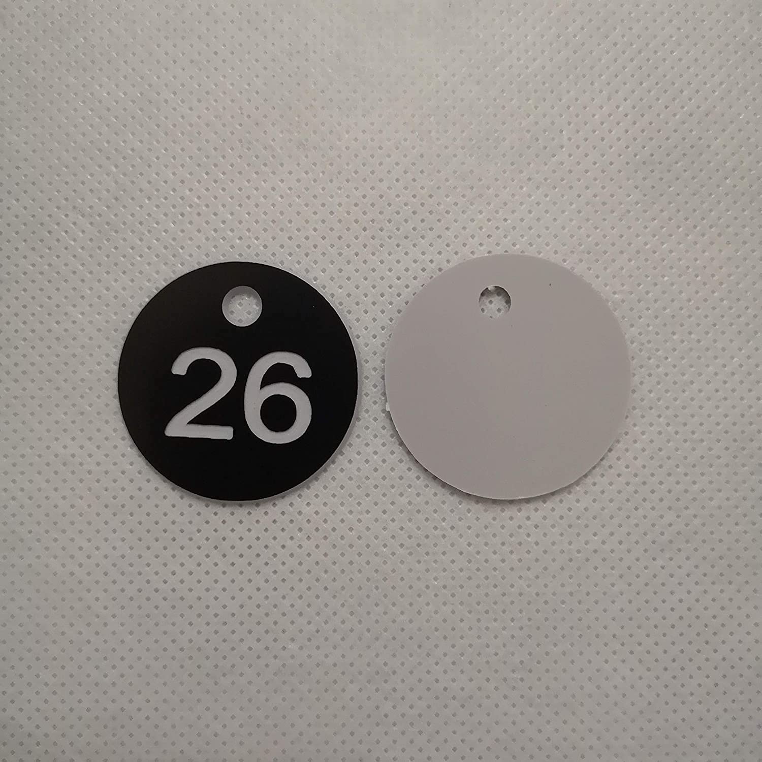Etichette identificative in plastica con portachiavi (101-200 pezzi, nero)
