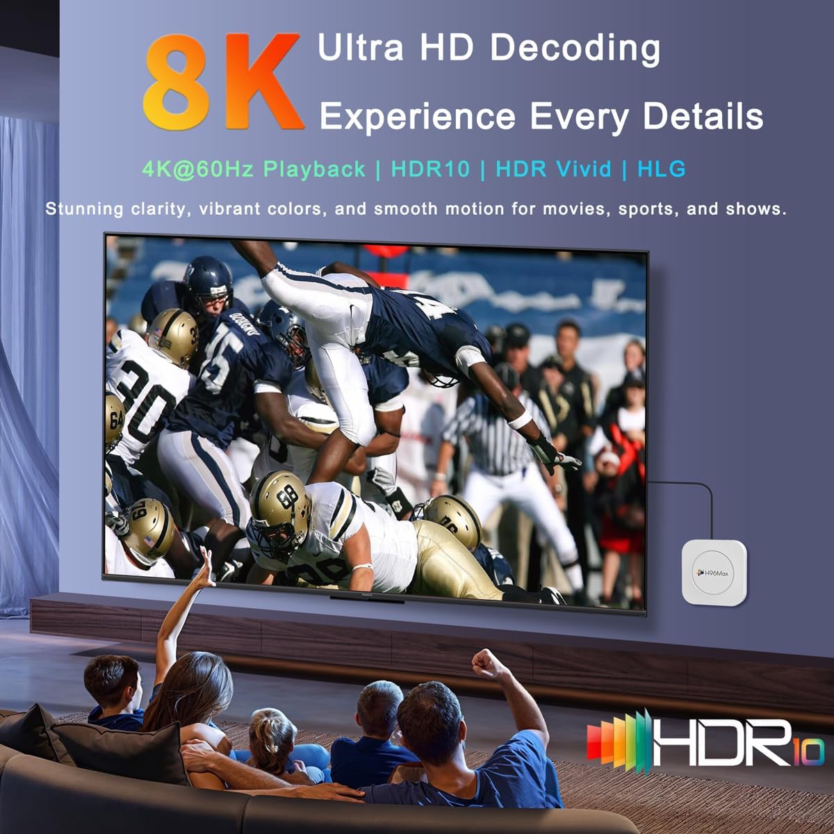 Android 14.0 TV Box 2026 LEFFOT M1 Plus 4K UHD Streaming Device for TV with HDR10, 4GB RAM 32GB ROM, Smart TV Box with 2.4G/5G Dual-Band WiFi 6, BT 5.4, Voice Control, RK3528 Quad Core A53