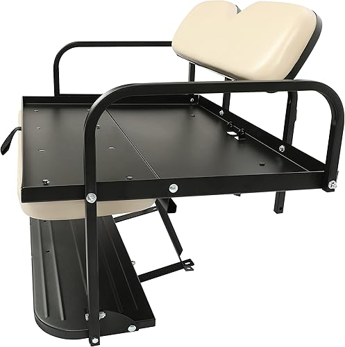 Miniatura 8 de KUAFU Kit de asiento trasero compatible con Yamaha Drive G29 2007-2016 para carrito de golf, asiento trasero plegable con cojín beige (beige)