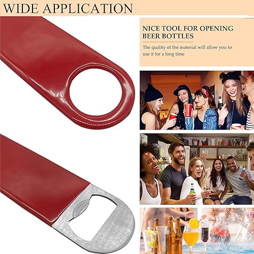 Miniatura 6 de AKOAK 1 paquete de abrebotellas plano de 7 pulgadas, abridor de cerveza de mano de acero inoxidable para camareros profesionales, hogar diario,