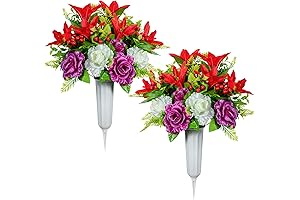 XONOR Cemetery Flowers for Cemetery Grave Headstone Decoration