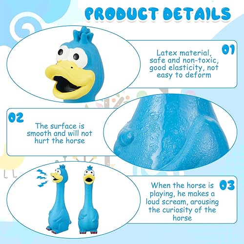 Miniatura 4 de Hungdao 1 pieza de juguetes de caballo de látex chirriante de pollo chirriante bolas de pavo para jugar falsos juguetes de pollo gritando para