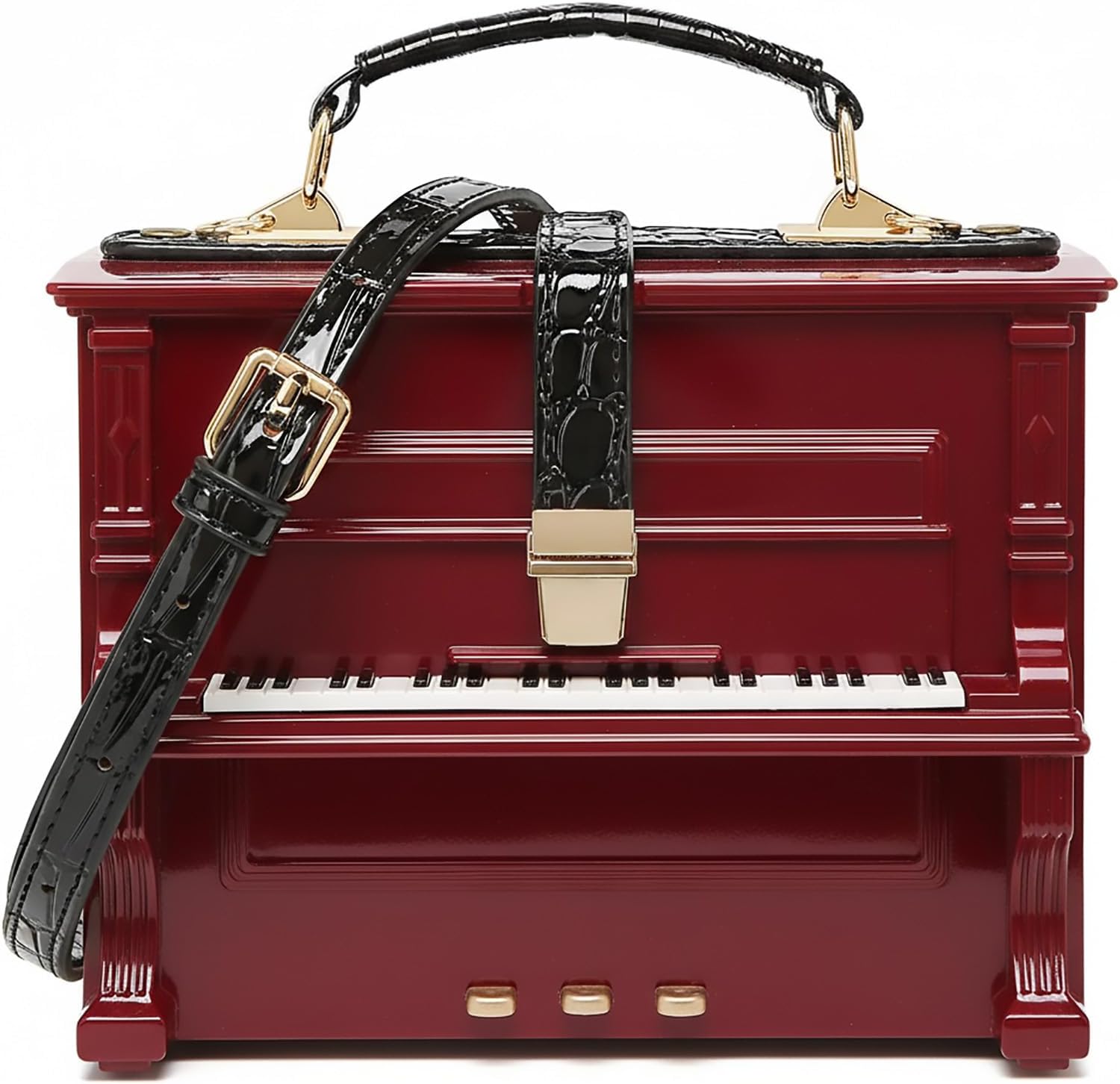 Lyuxhetaokdiq Women Acrylic Piano Shaped Crossbody Shoulder Bag Handbag Piano Purse