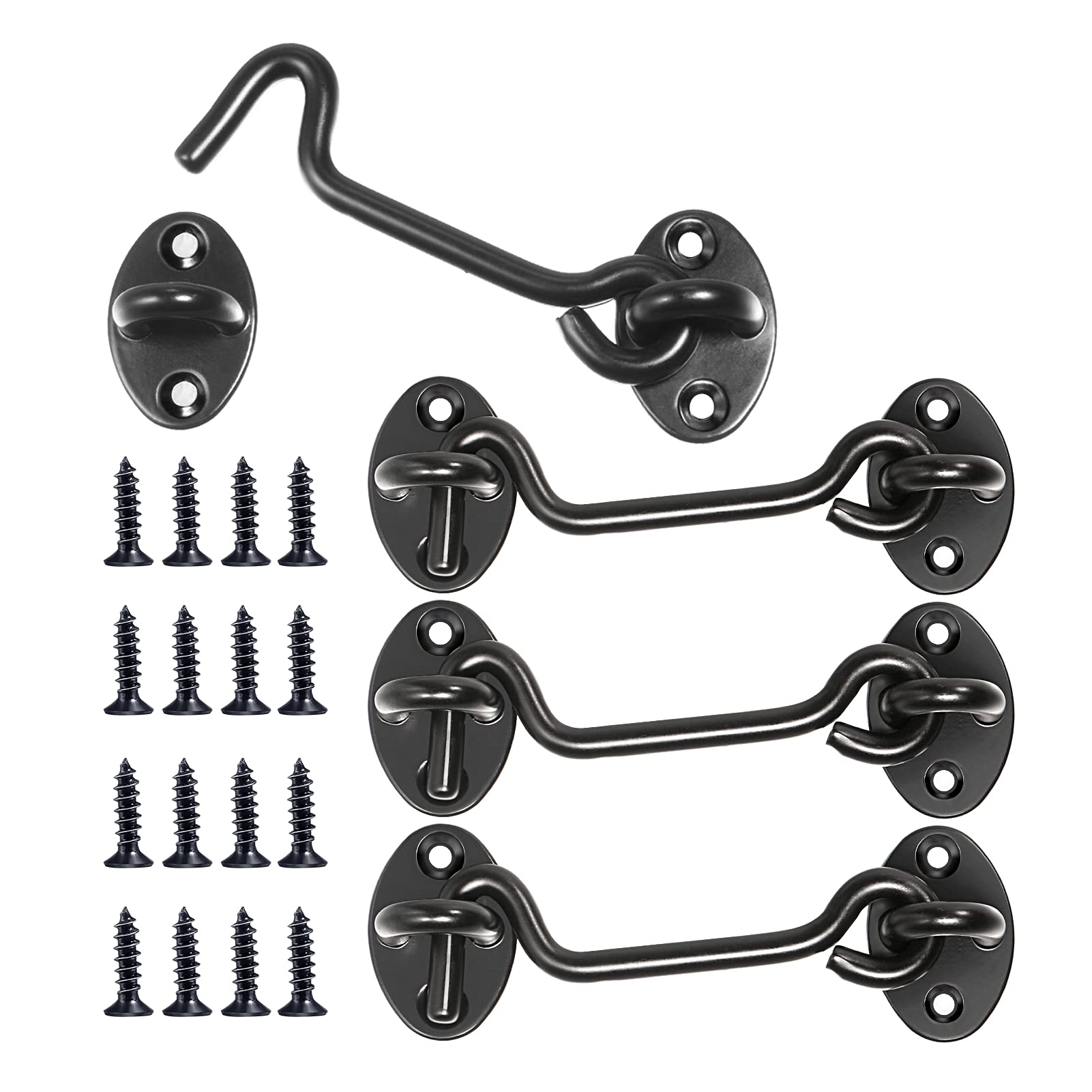 Buy 4 Pcs 4 Inch Hook and Eye Latch Stainless Steel Door Gate Latch