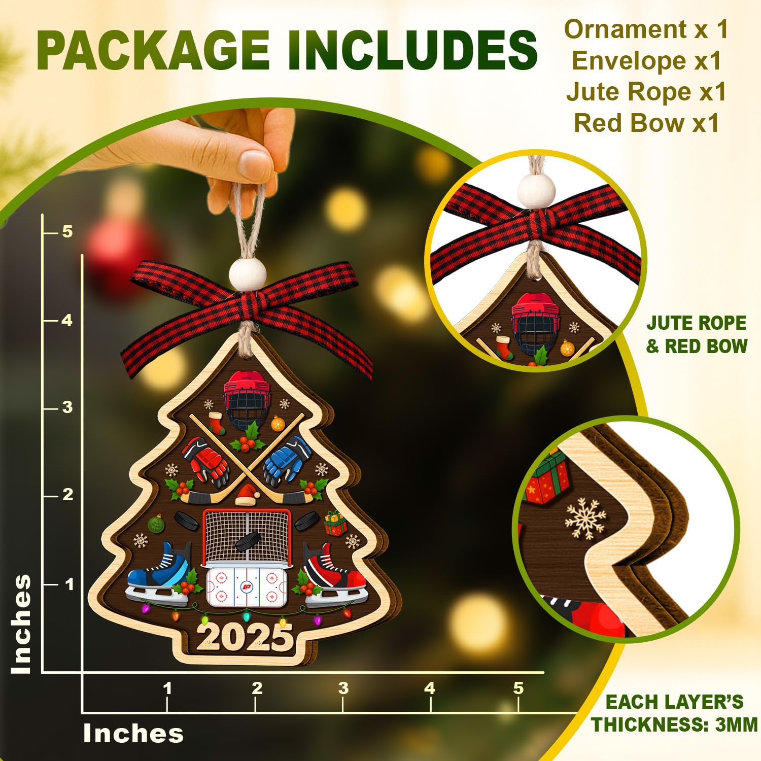 Hockey Hanging Ornament - Image 2