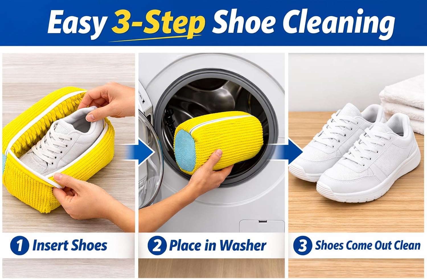 Shoe Washing Machine Bag for Sneakers 2 Pack Premium Chenille Laundry Bag