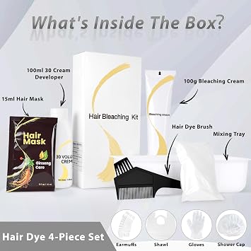 Gentle Cream Hair Bleach Kit, Ammonia-Free Bleach for Hair with Developer, Lifts Up to 8 Levels, No-Drip Hair Lightening Kit for Home Use