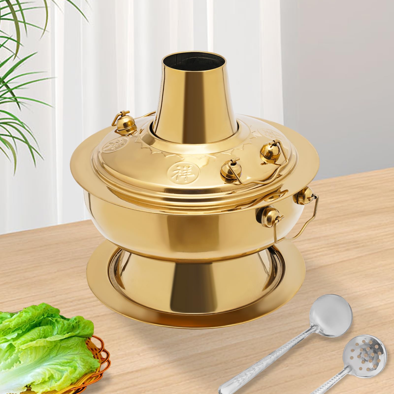 Marmite Shabu Shabu Inox 2 Compartiments : Double Saveur, Facile à Nettoyer, Pour Fondue à La Maison Ou En Resto !