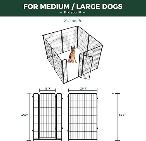 Miniatura 2 de FXW Homeplus - Corralito para perros diseñado para uso en interiores, 45 pulgadas de altura para perros grandes, patentado
