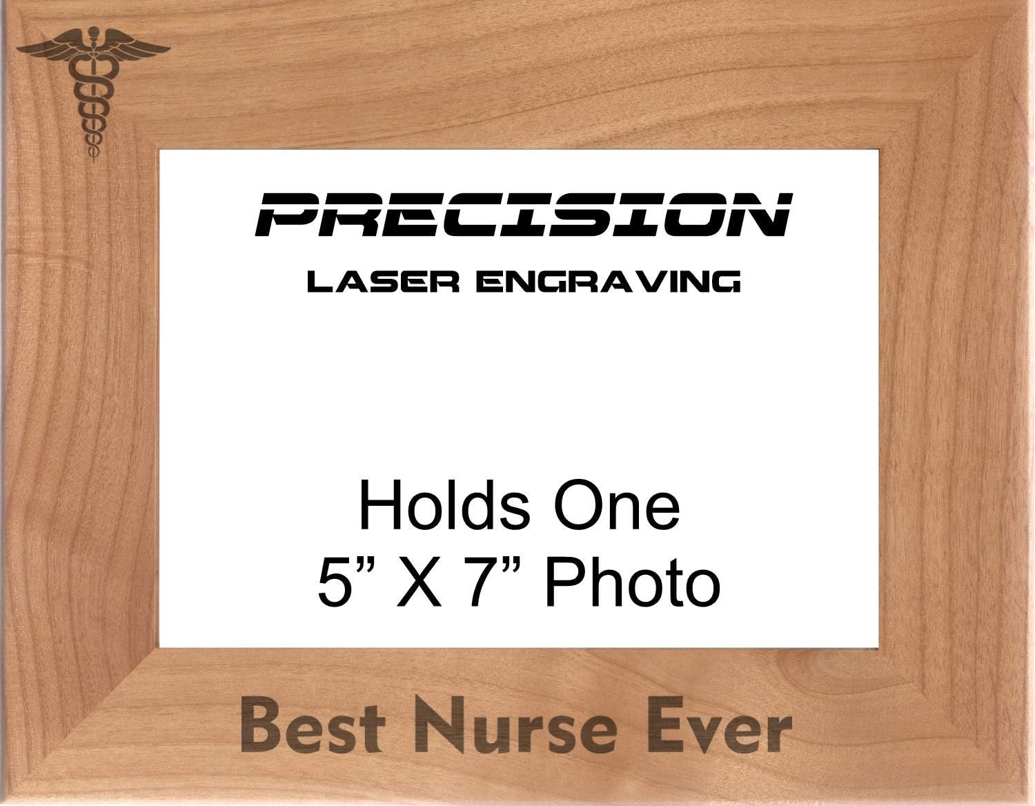 Best Nurse Ever Engraved Natural Wood Picture Frame for RN