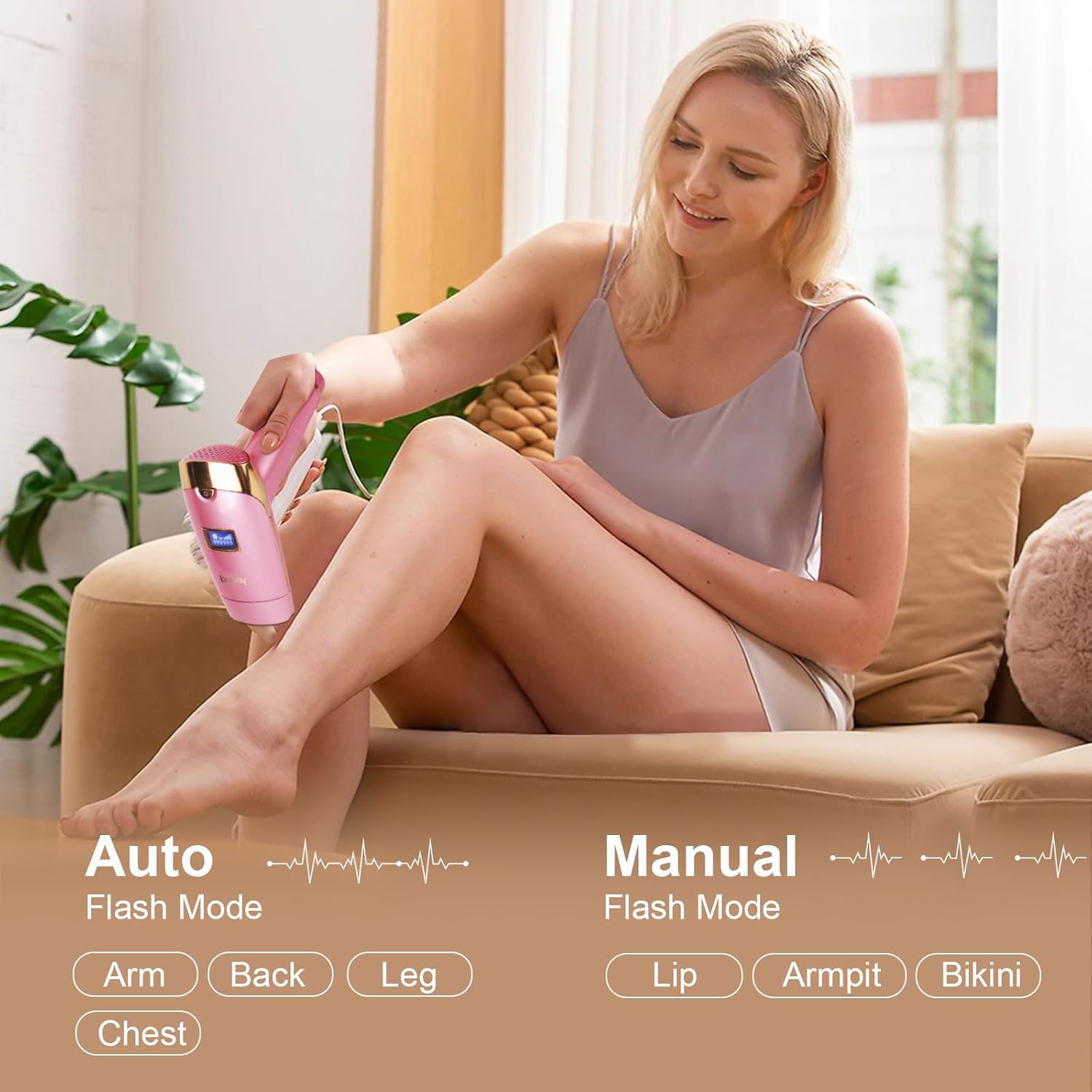 IPL Laser Hair Removal for Women Device 999,990 Flashes 5-Level Gear 18.9 Joule Energy Painless Permanent IPL Hair Removal for Bikini Underarms Arms Legs Body with Skin Tone Sensor At Home Use