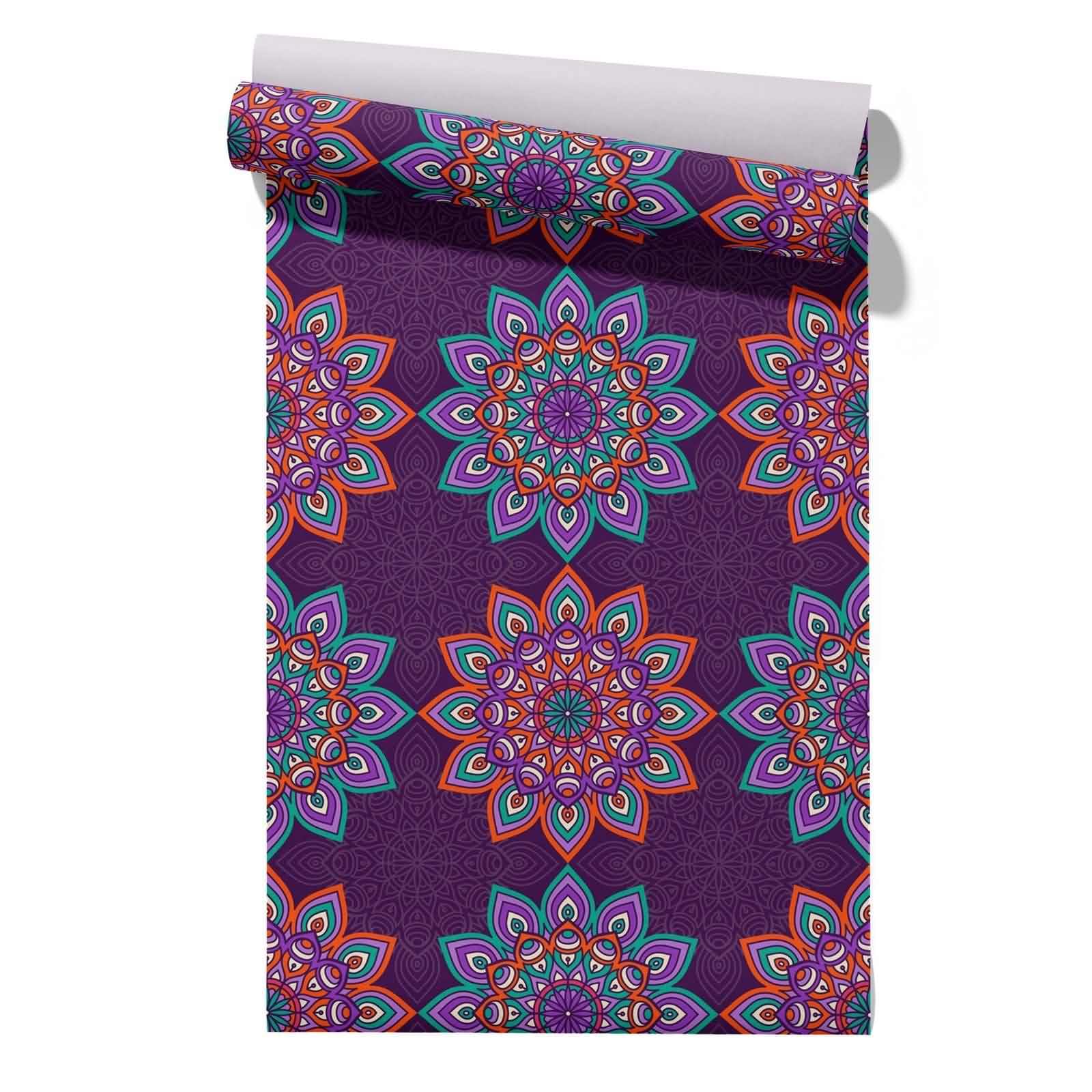 CEVAN Self Adhesive Panel Wallpaper Drawer Liner Patterned Mandala Retro Bedroom Paste The Textured Embossed Roll Peel Stick Peel Stick Wallpaper for Kitchen Cabinets 45x200cm