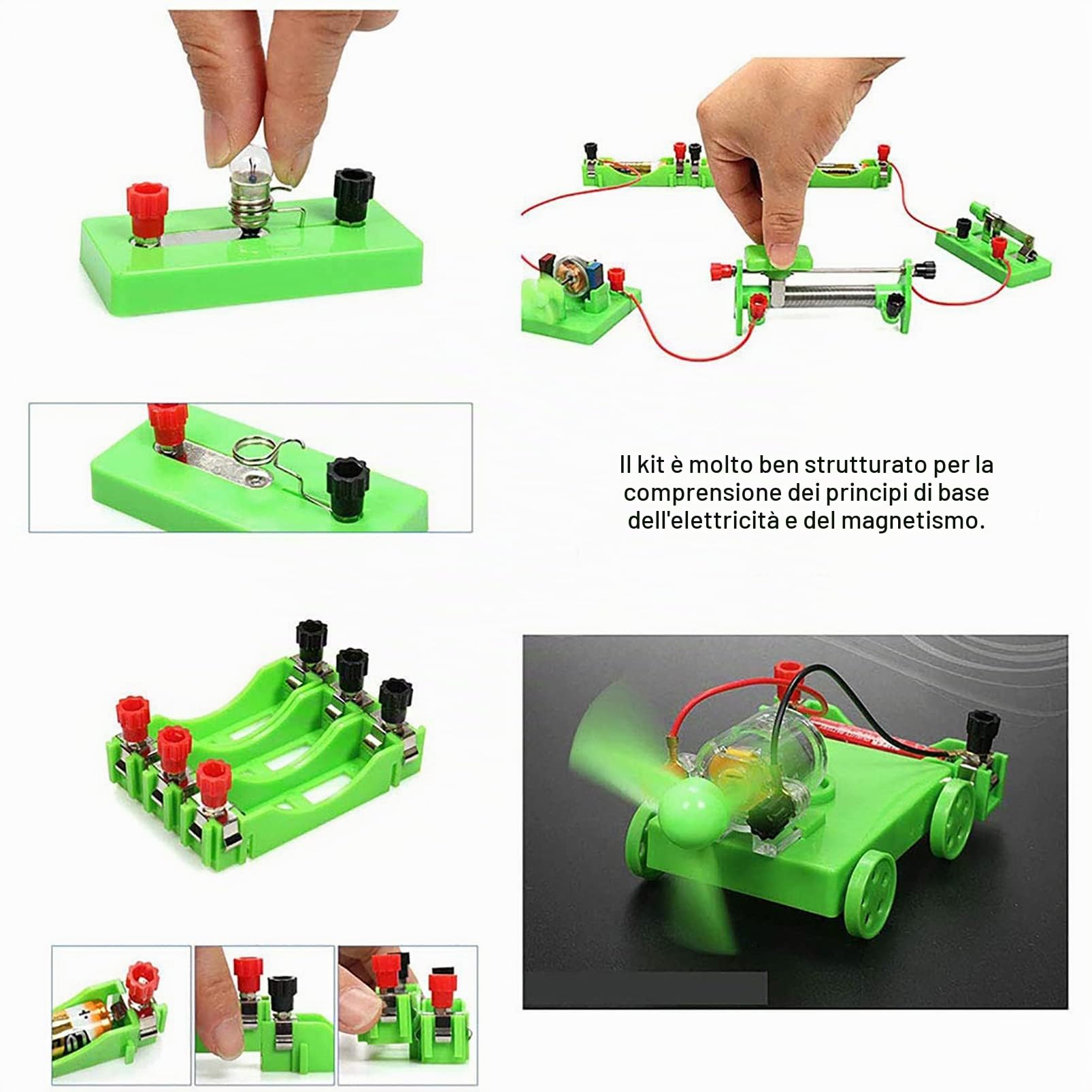 Kit e circuiti elettrici di Fisica STEM,Esperimenti Kit Scientifico per scuola,Elettricità e Magnetismo Set per imparare ed esplorare l'elettromagnetismo dei circuiti base,Educativi Regalo