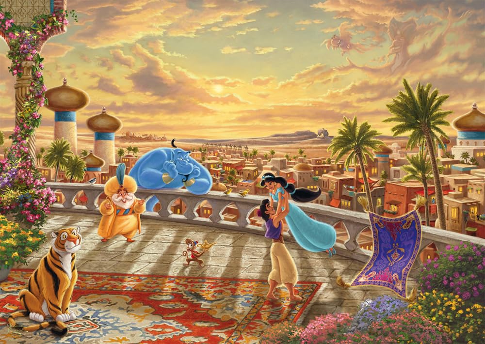 Schmidt | Thomas Kinkade: Disney Jasmine Dancing in the Desert Sunset (1,000 Pieces) | Jigsaw Puzzle | Ages 14+ | 1+ Players