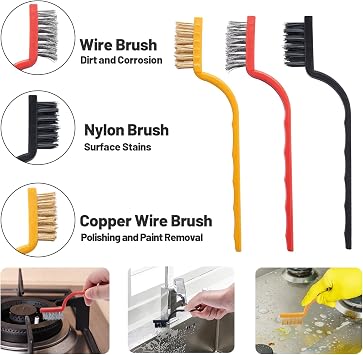 Crevice Cleaning Brush, 12Pcs Gap Crevice Brush Set, Hard Bristle Crevice Cleaning Brush Tool for Bathroom Tiles Kitchen Window, Multifunctional Cleaning Products with Wire Brush Scrapers