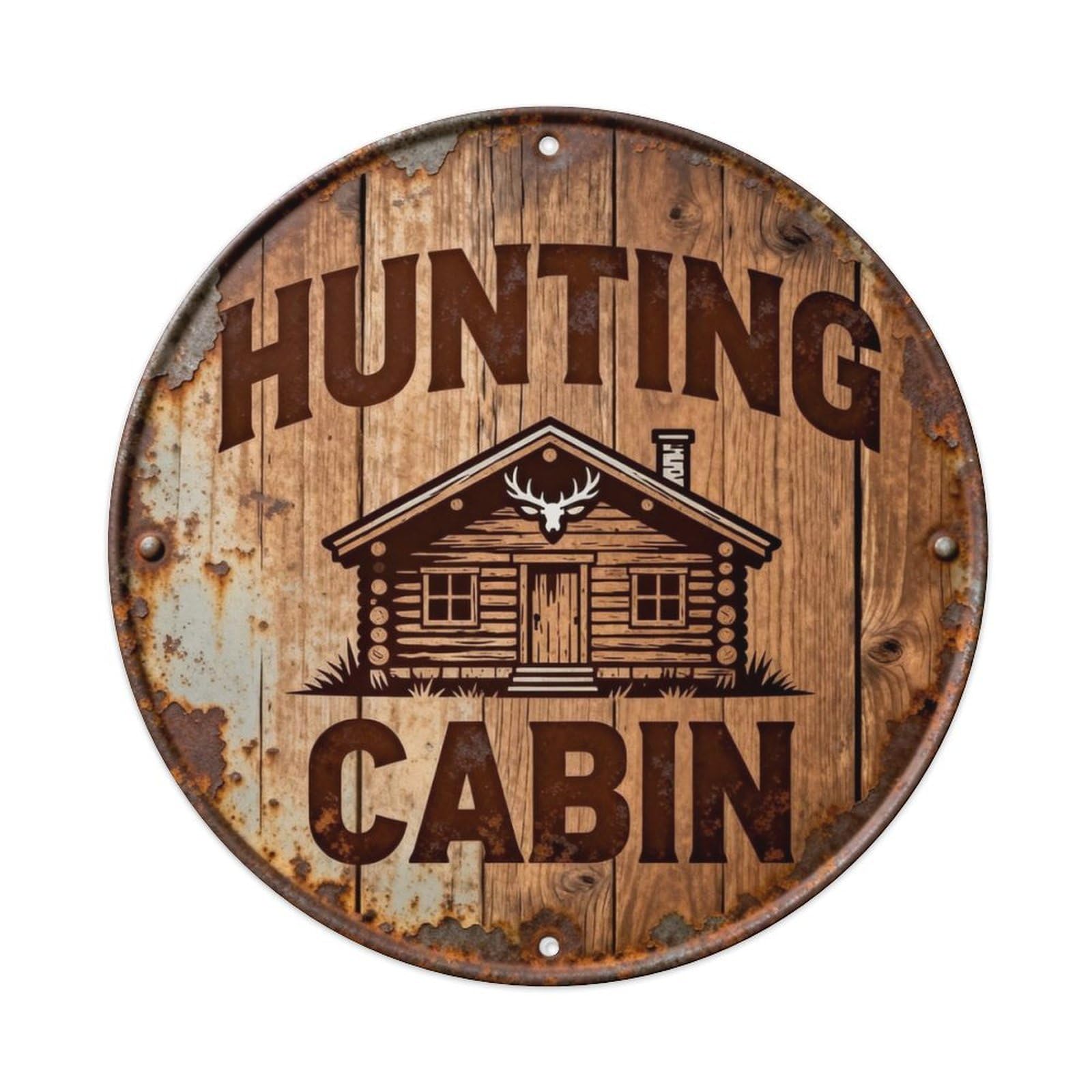 Hunting Cabin Metal Tin Sign Plaque