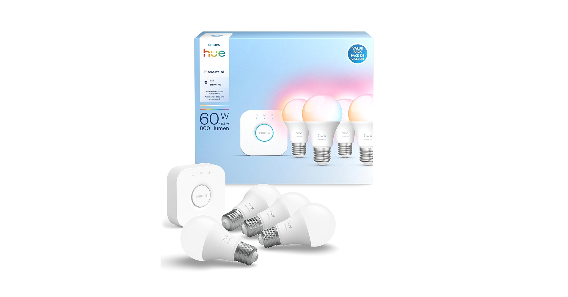 Philips Hue E26 White and Color４個セット Philips Hue Starter kit E26 (4 PK) White and Color Ambiance