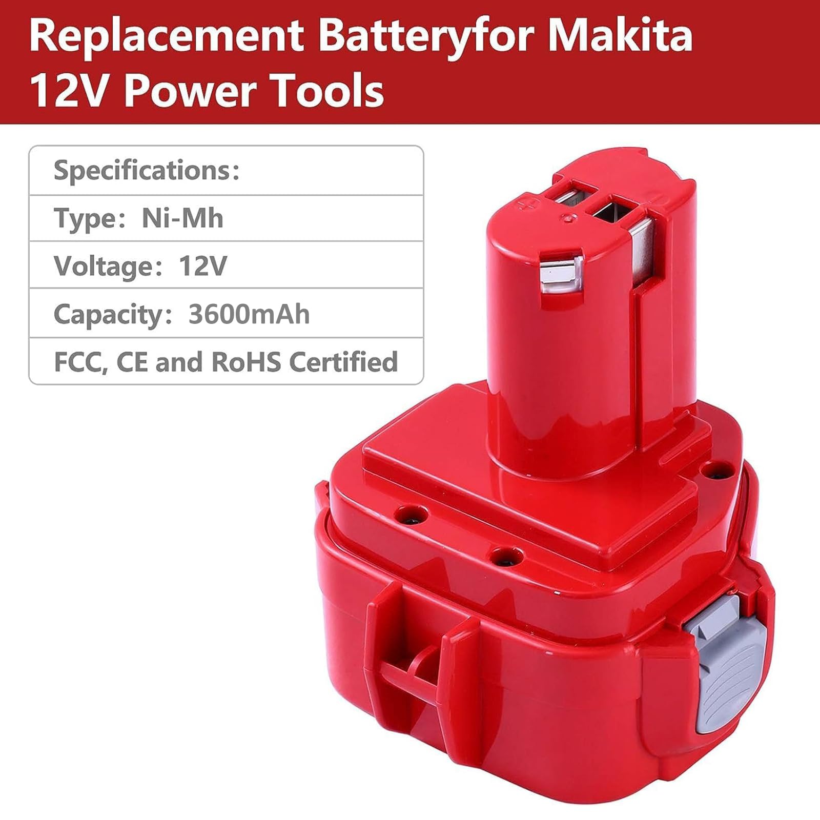 2 X 12V 3.6Ah batteria di ricambio per makita batteria 12V NI-MH batteria 1222 PA12 1220 1233S 1233SA 1233 1234 1235 1235B 1235F 192696-2 192698-8 192698-A 193138-9 193157-5 ML120