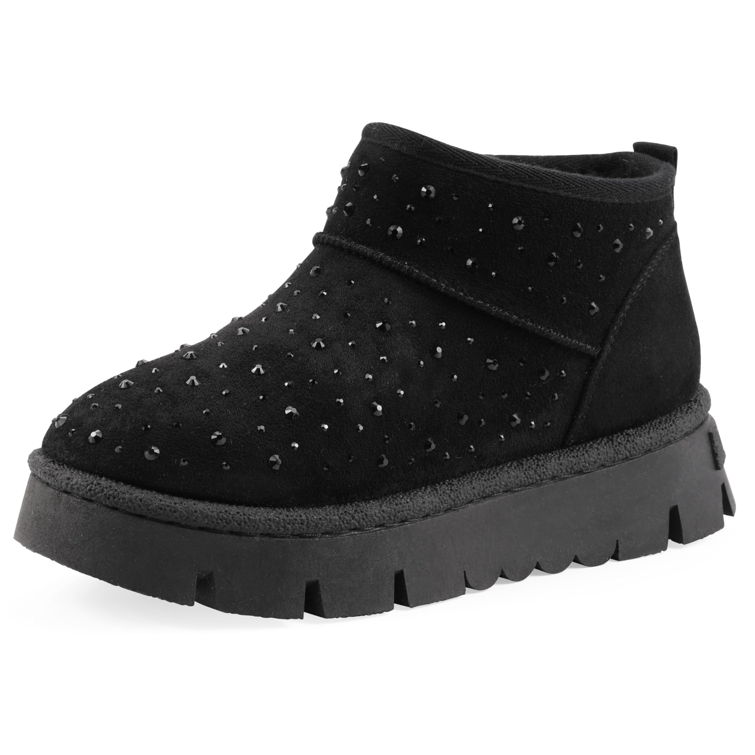 White Mountain Womens Tomas Rhinestoned Lined Platform Ankle Bootie