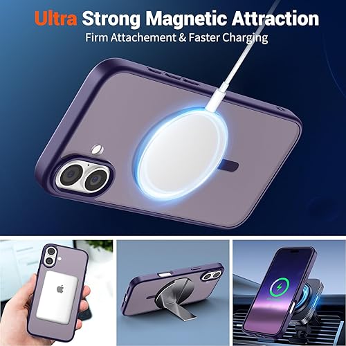 Miniatura 185 de SUPFINE Funda magnética para iPhone 11 (compatible con MagSafe) (protección contra caídas de grado militar), translúcida mate a prueba de golpes
