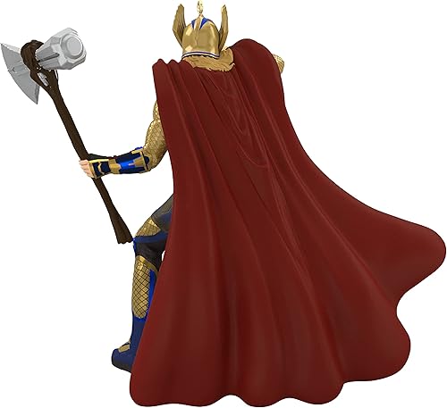 Miniatura 2 de Hallmark Keepsake Adorno de Navidad de plástico 2022, Marvel Thor: Love and Thunder Thor