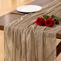 Vista 48 de Socomi - 10 caminos de mesa de gasa, estilo bohemio y rústico, para primavera, Pascua, bodas, fiestas, baby showers, cumpleaños y decoración, 120