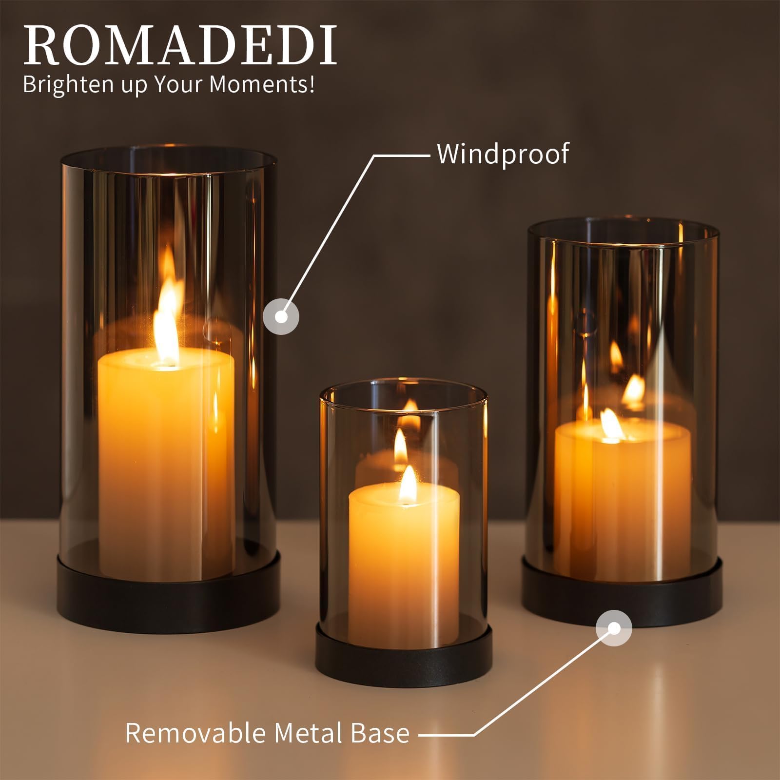 Weihnachten Windlichter Glas 2er Set - Schwarze Kerzengläser Mit Gold-Deko