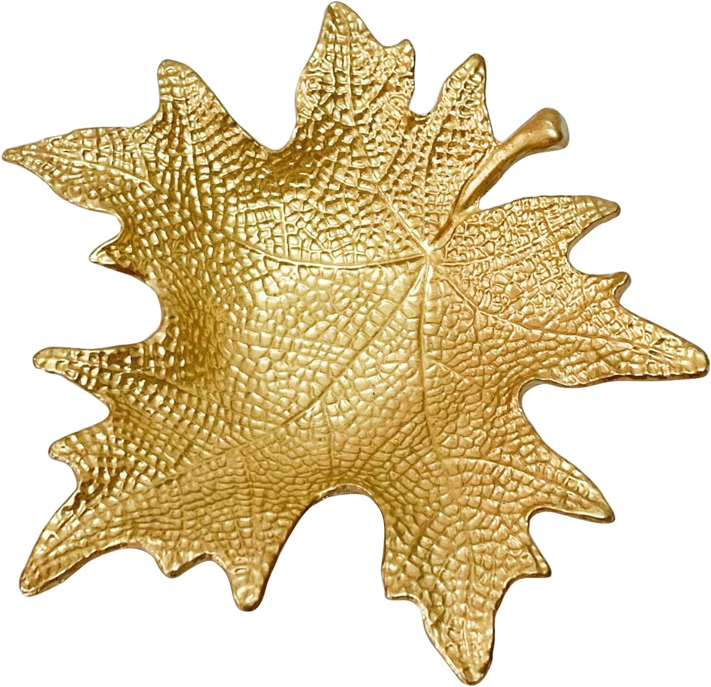 Metal Jewelry Dish, Small Leaf Shaped Ring Holder Jewelry Organizer, Trinket Dish Vanity Tray for Dresser Christmas Birthday Wedding Gifts