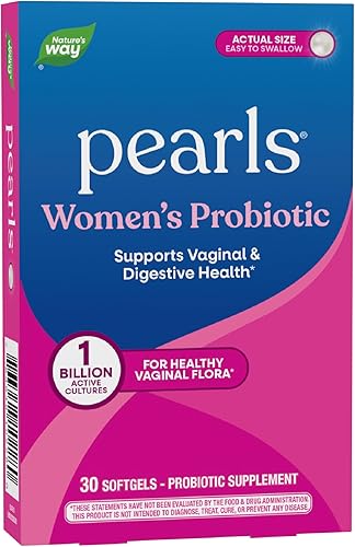 Nature's Way Perlas probióticas para mujeres, apoyo para la salud vaginal y digestiva*, protege contra el estreñimiento ocasional, hinchazón*, 30