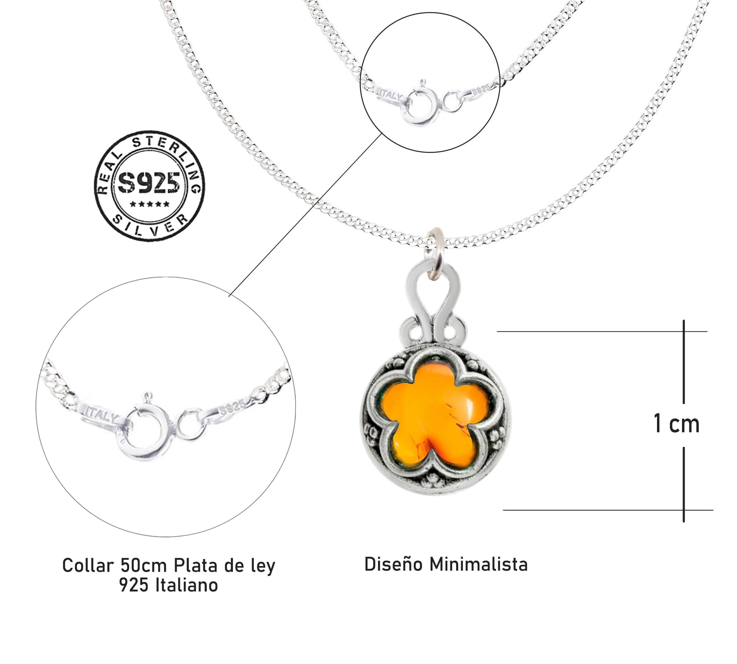 Only faith Halskette mit Gotland Amulett aus 925er-Sterlingsilber, Anhänger aus Naturstein, Amulett, italienische Kette, 45 cm, mit Geschenkbox