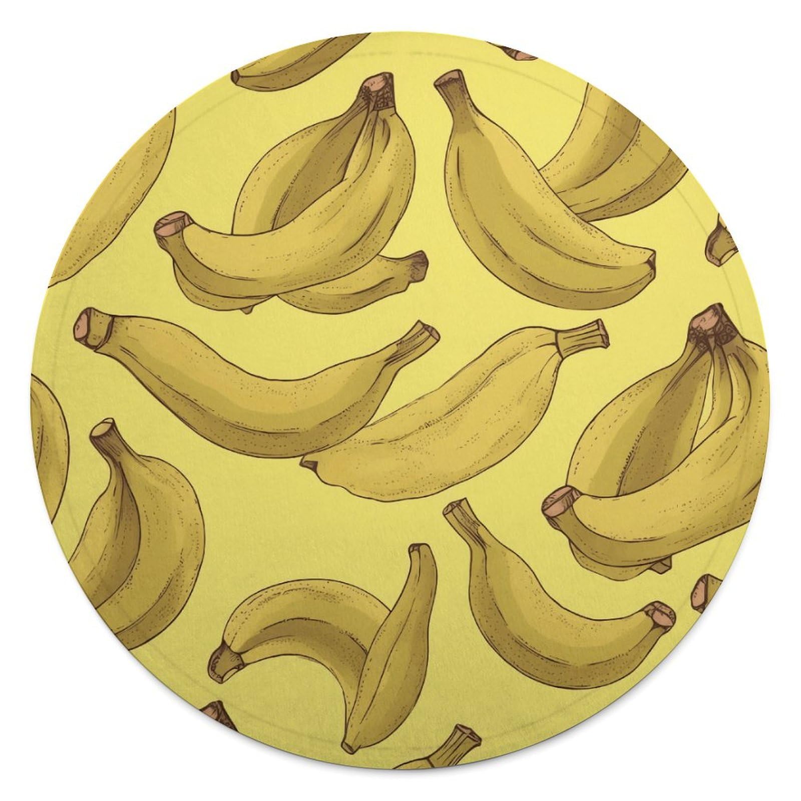Couverture ronde banane de 152 cm jeté de lit doux pour salon et voyage