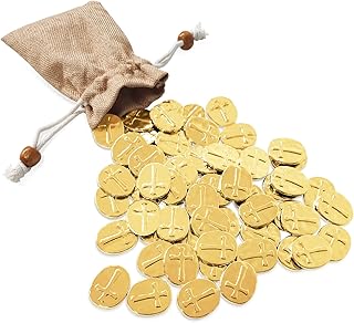 50 Pcs Pocket Cross Coins - 2 Sided Crosses Token - Good Luck Charms - Pocket Crosses Metal - Christian Coins Tokens - Faith Pocket Token - Small Cross - Catholic Gifts(Gold)