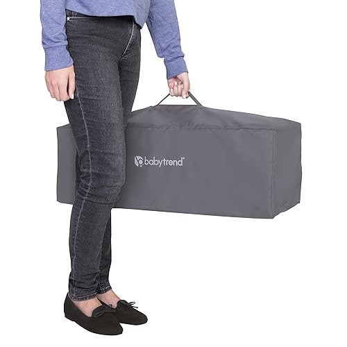 Miniatura 9 de Baby Trend Lil' Snooze Deluxe III Nursery Center Corral para gemelos, gris acogedor