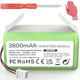 3800mAh RVBAT850 Battery&comma; Battery Replacement for Shark Vacuum&comma; Suitable for Rvbat850 Shark Ion-battery R75&comma; RV761&comma; RV850C&comma; RV1000S&comma; RV1100VL&comma; RV101AE&comma; UR1000SR&comma; RV700_N&comma; RV720_N&lpar;2-Prong Connector&rpar;