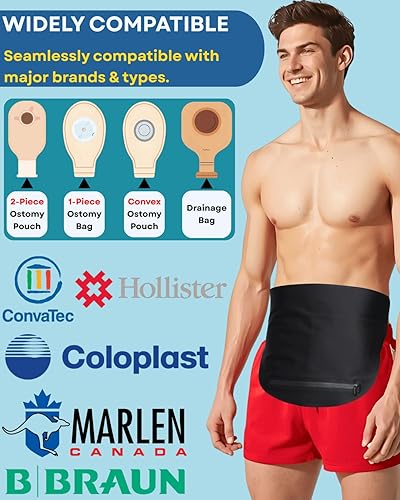 Miniatura 8 de Cinturón de ostomía, fundas para bolsas de ostomía para mujer, discretas bolsas de colostomía para hombres, fundas de bolsa de ileostomía a prueba